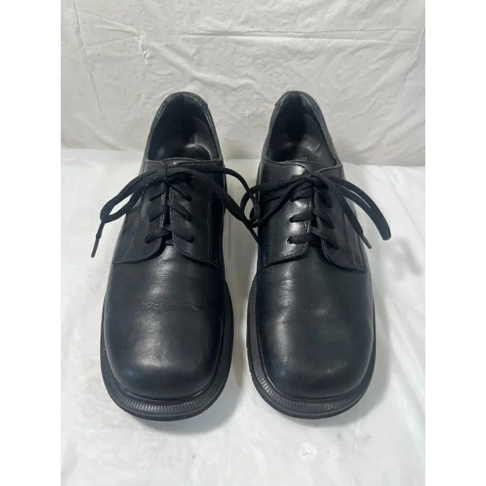 Dr Martens 9258 PLATFORM ENGLAND Black Leather Lace Up Shoes Men's SIZE 9